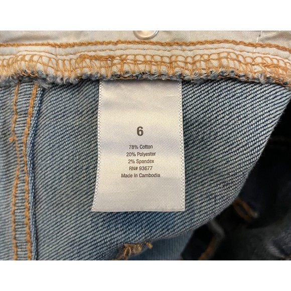 a.n.a Skinny Ankle Jeans Cuffed/Rolled Multicolored Buttons-Sz 6 - Picture 7 of 9